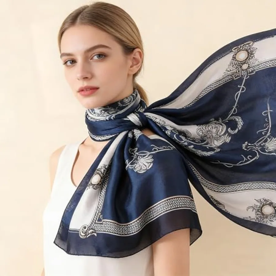 Silk Scarf Mulberry Silk Fashi - Shawl Wrap Winter reseña y precio