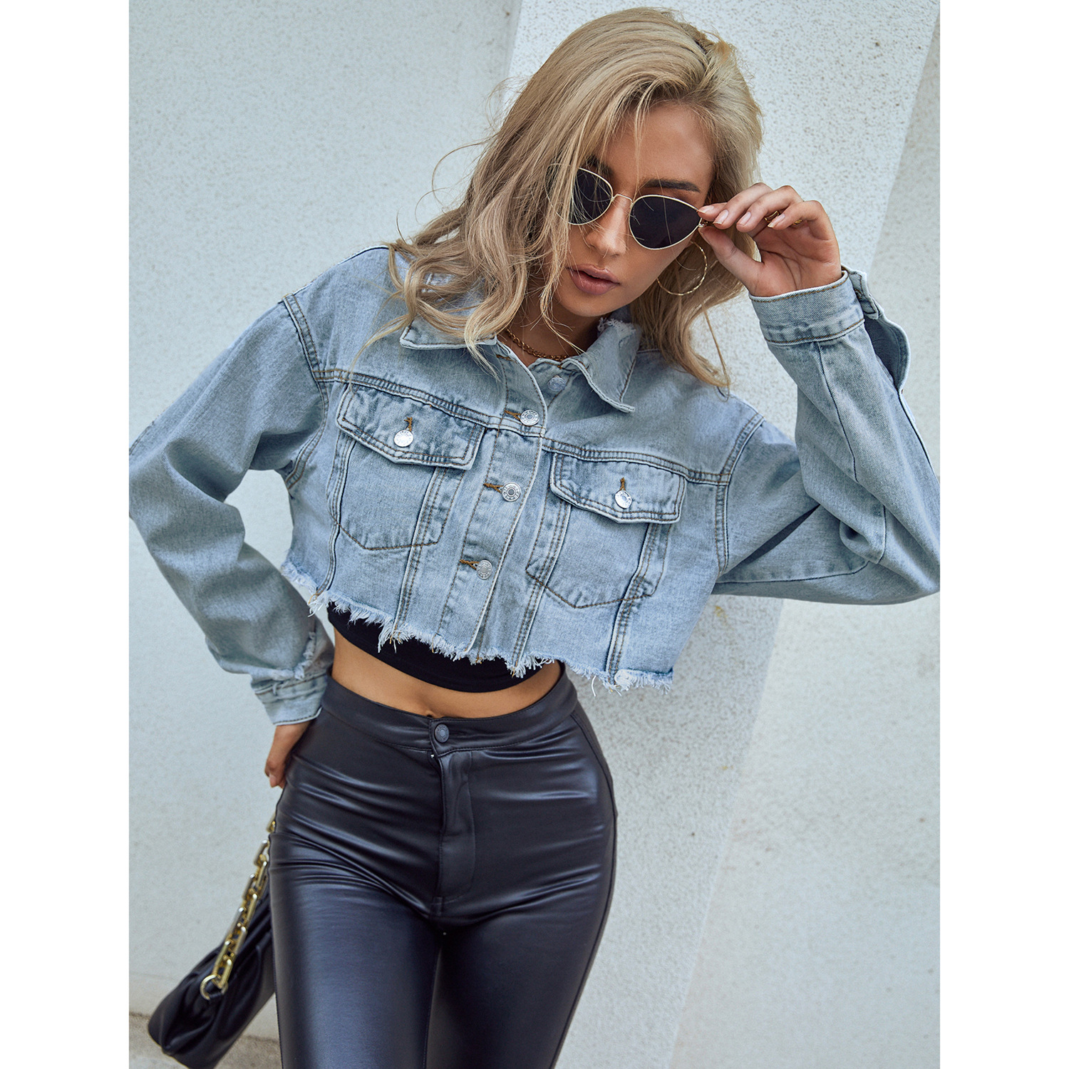 Women Denim Coats Solid Short  - Down Jacket Packable reseña y precio