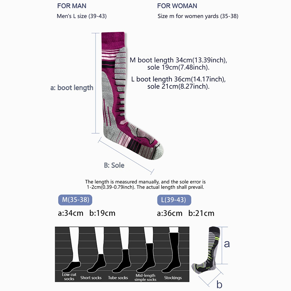 GTUBIKE Merino Wool Ski Socks, - Thermal Sock Wool reseña y precio