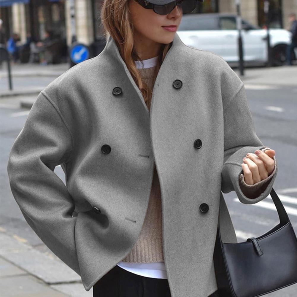 Women's Winter Cropped Wool Co - Wool Coat Peacoat reseña y precio