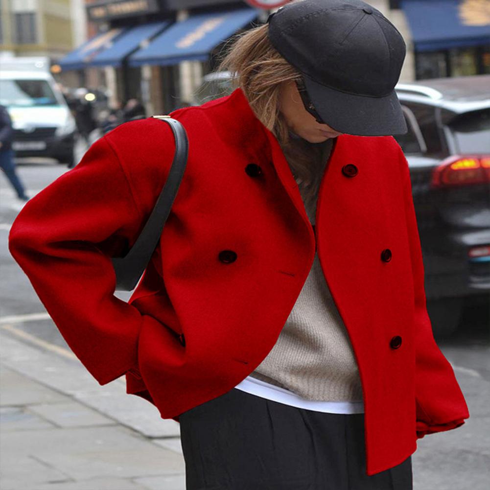 Women's Winter Cropped Wool Co - Wool Coat Peacoat reseña y precio