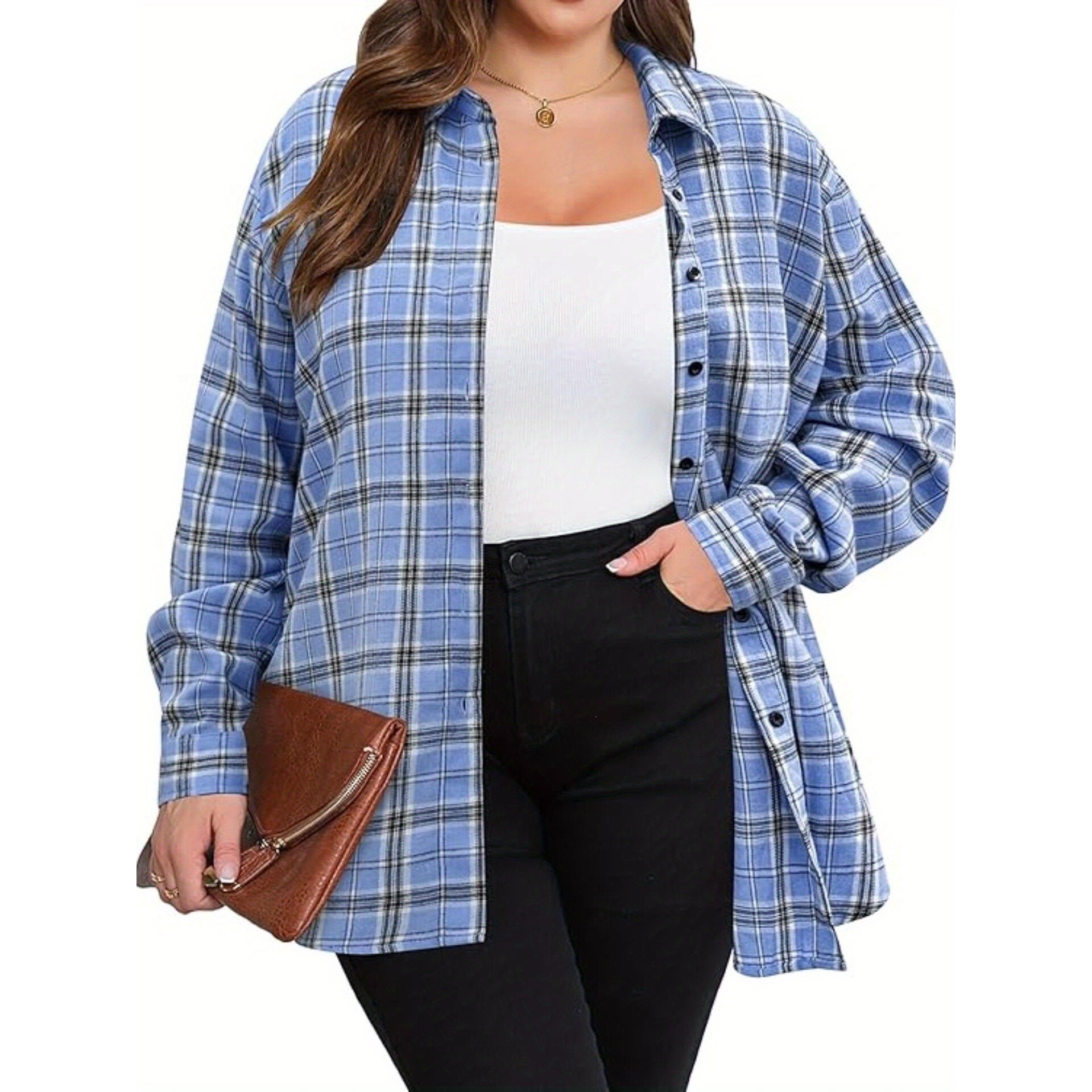 Warm Flannel Plaid Shirt Women - Flannel Shirt Lined reseña y precio