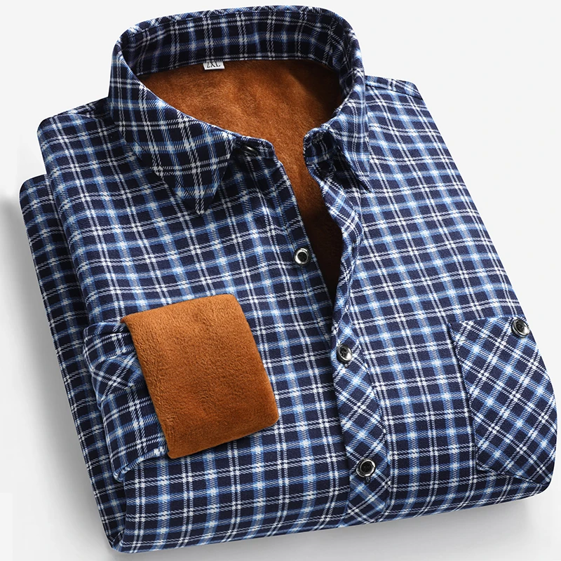 2025 Autumn and Winter Men's F - Flannel Shirt Lined reseña y precio