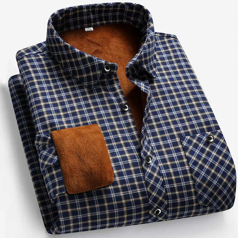 2025 Autumn and Winter Men's F - Flannel Shirt Lined reseña y precio
