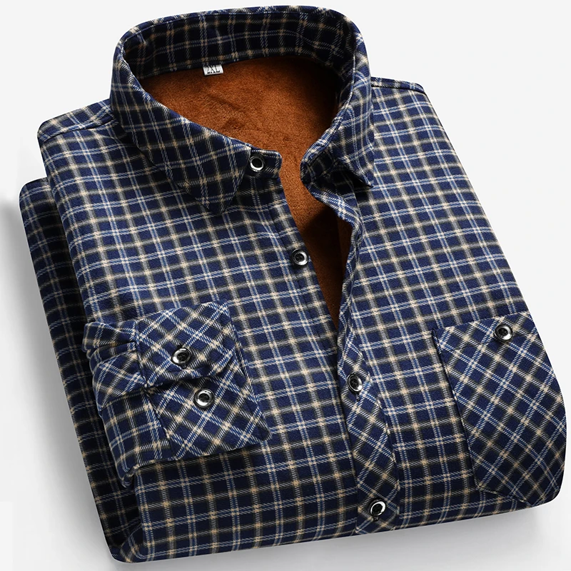 2025 Autumn and Winter Men's F - Flannel Shirt Lined reseña y precio