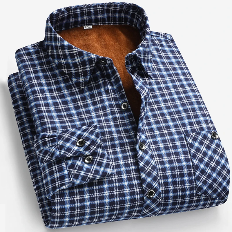 2025 Autumn and Winter Men's F - Flannel Shirt Lined reseña y precio