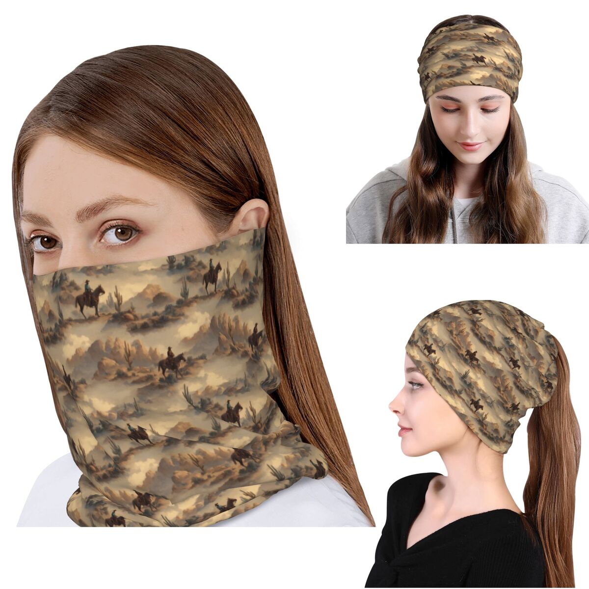 Cowboy In Desert Western Lands - Knit Beanie Hat Warm reseña y precio