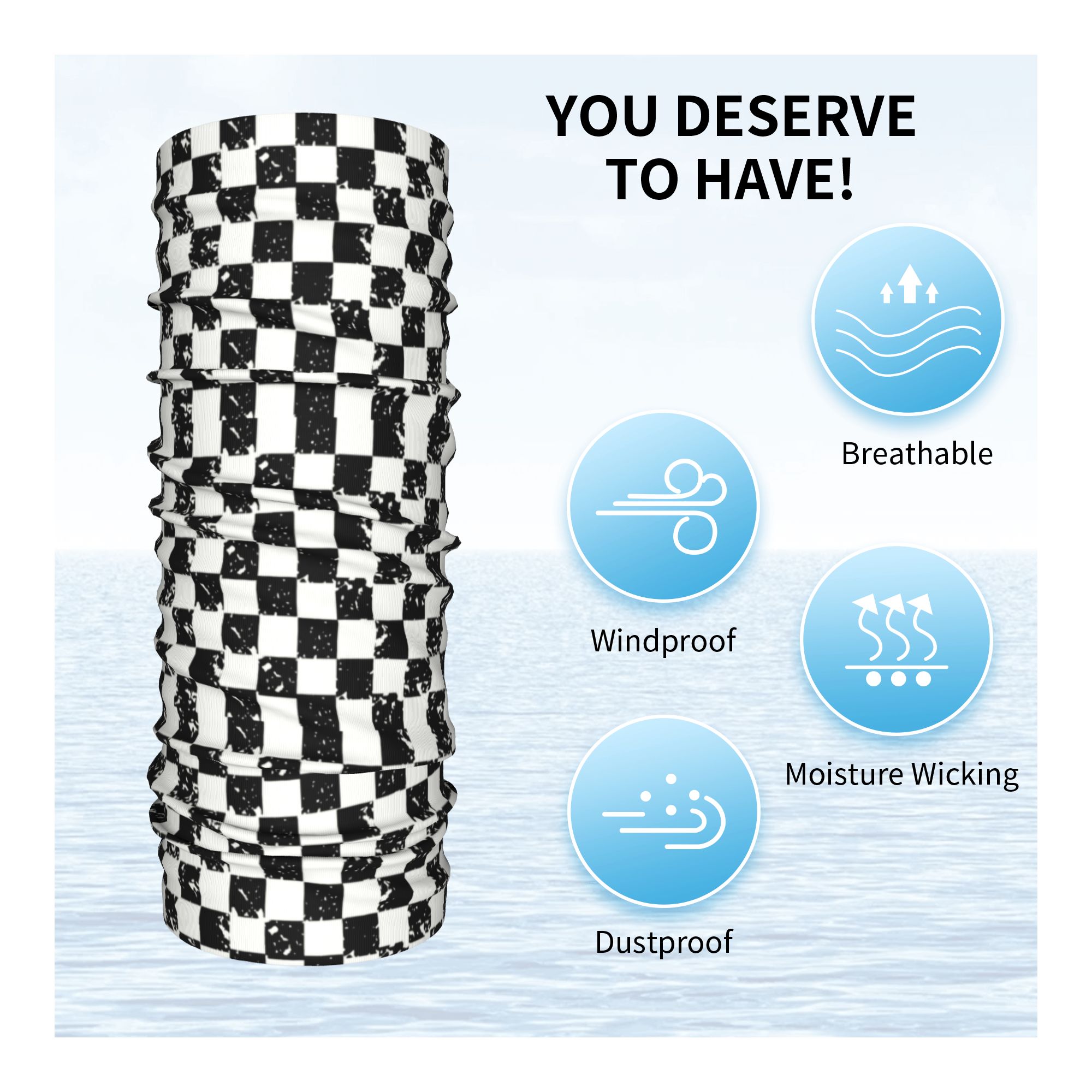Custom Retro Checkered Flag Wi - Neck Gaiter Fleece reseña y precio