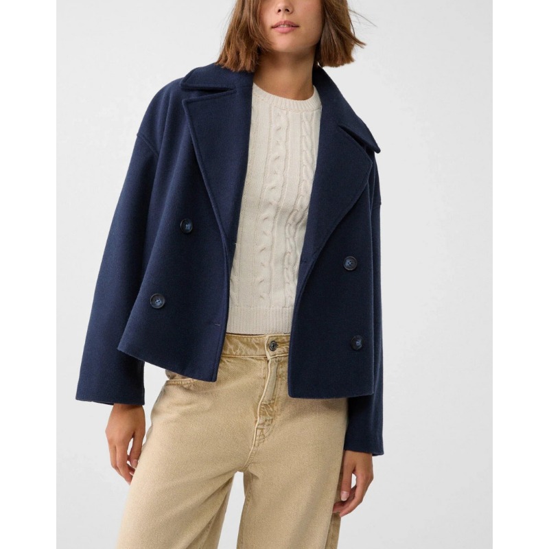 Women's Oversized Double Breas - Wool Coat Peacoat reseña y precio