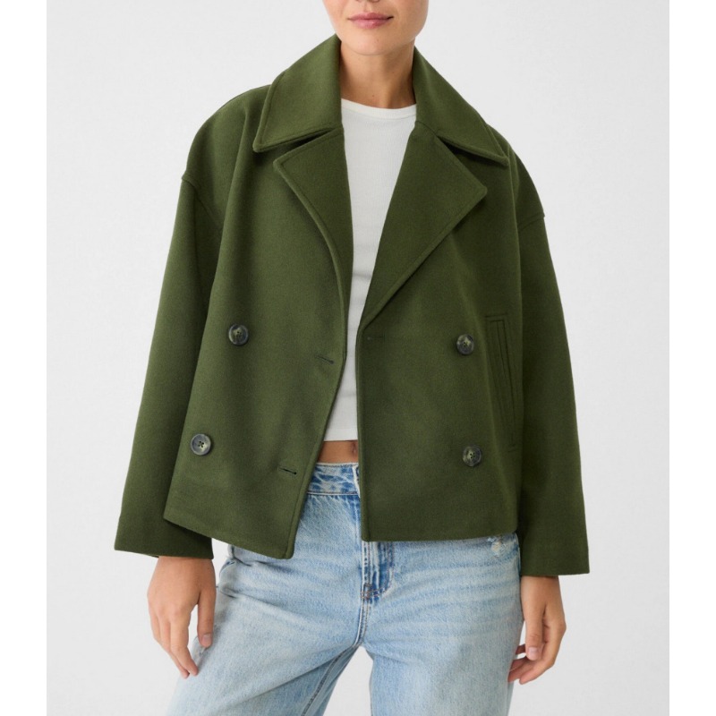 Women's Oversized Double Breas - Wool Coat Peacoat reseña y precio