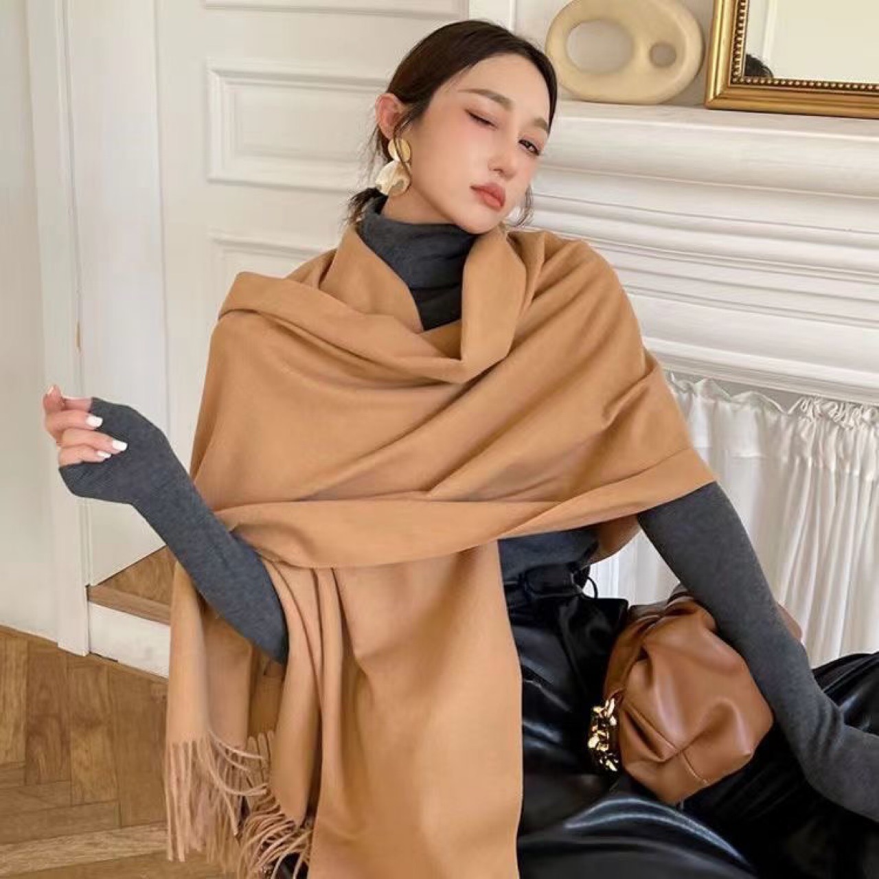 New Black Scarf Cashmere Woman - Wool Scarf Men reseña y precio