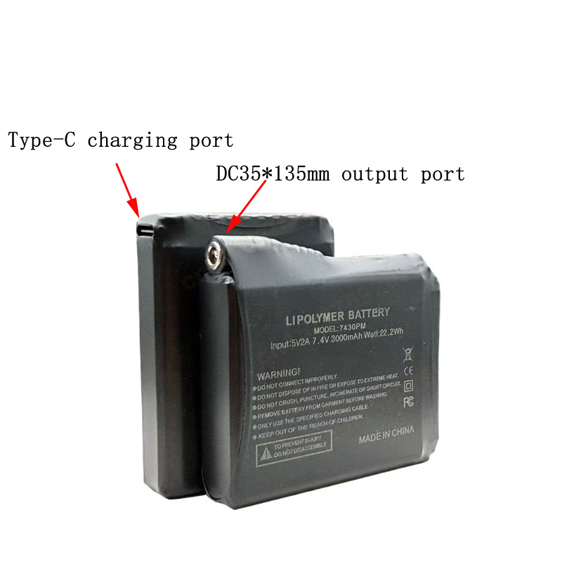 7.4V 3000mah Heated Gloves Bat - Heated Vest Battery reseña y precio