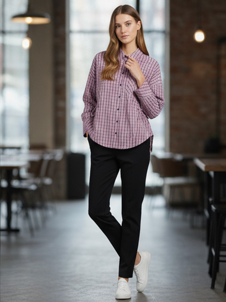 Women's Trendy Plaid Shirt Ele - Flannel Shirt Lined reseña y precio