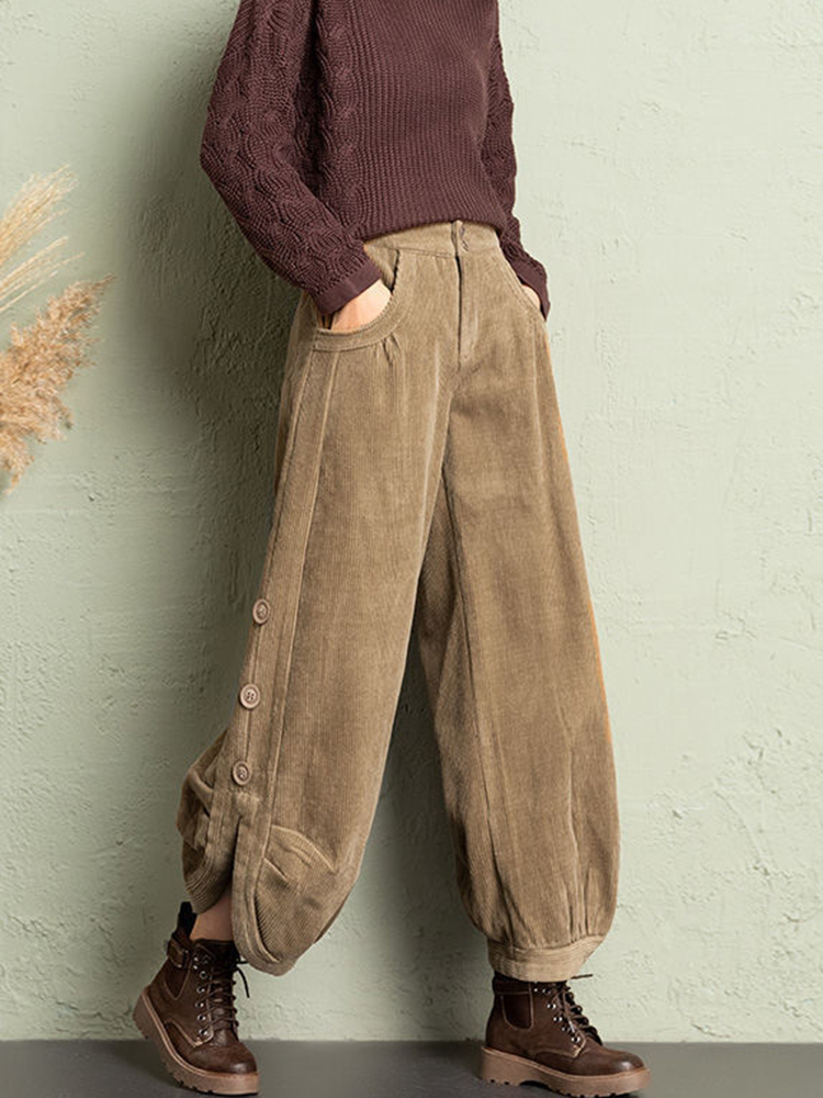 Korean Corduroy Women Pants Fa - Corduroy Pant Warm reseña y precio