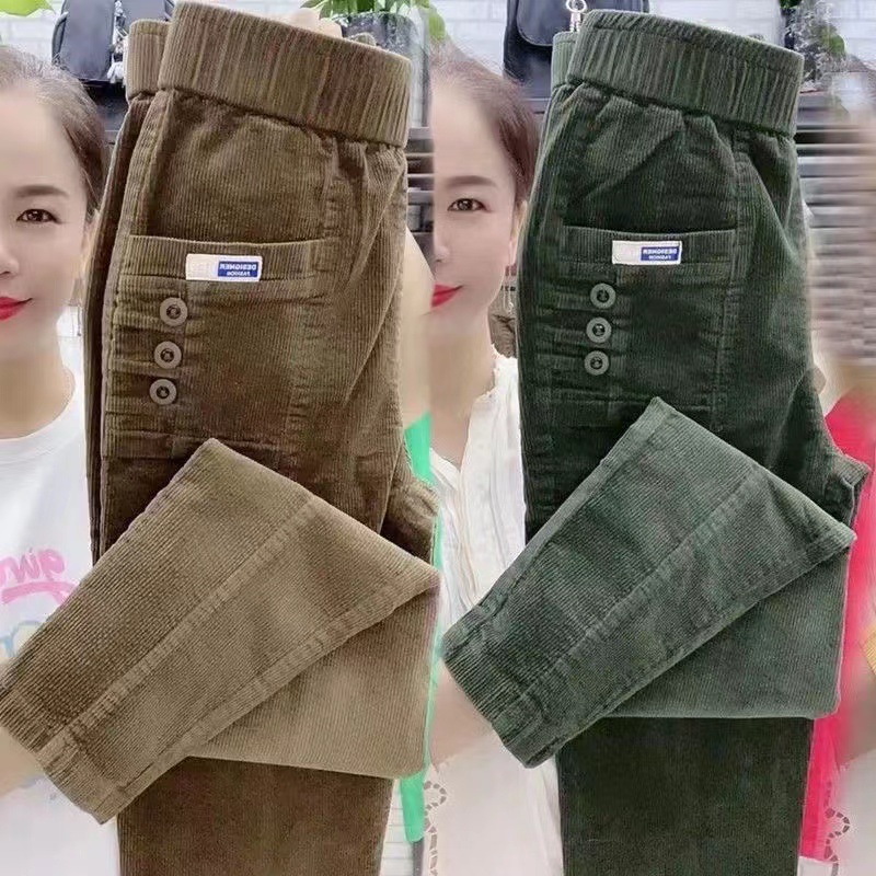 Women Warm Spring Winter Butto - Corduroy Pant Warm reseña y precio