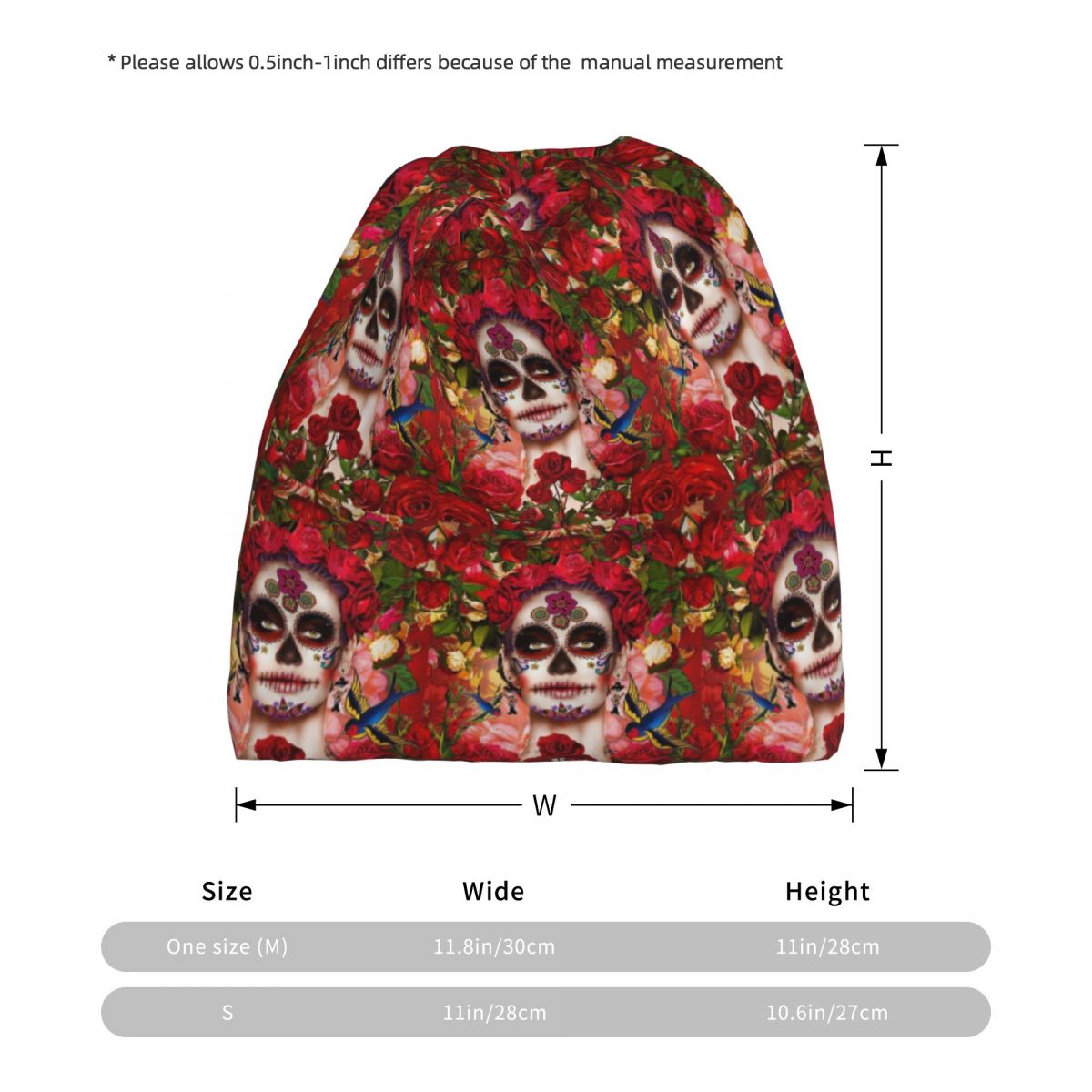 Mexican Catrina Girl Day Of Th - Knit Beanie Hat Warm reseña y precio