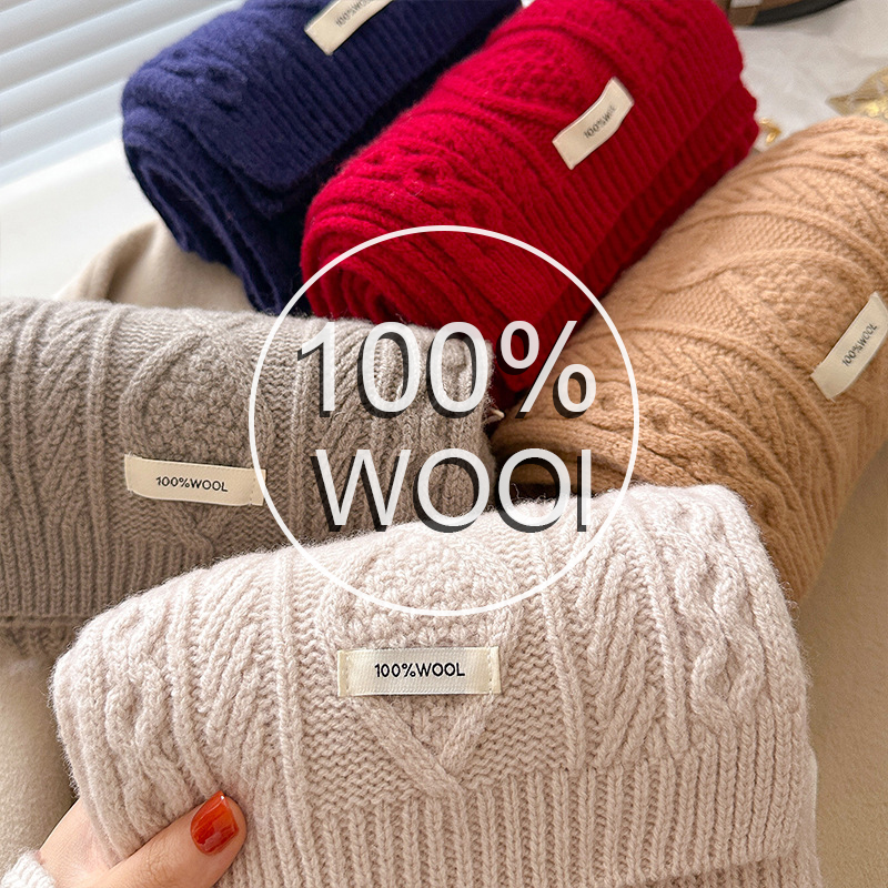 Luxury 100% Wool Scarf Women M - Shawl Wrap Winter reseña y precio