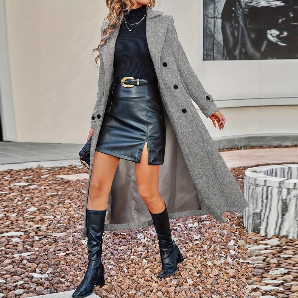 Autumn Coat Women's Long Wool  - Wool Coat Peacoat reseña y precio