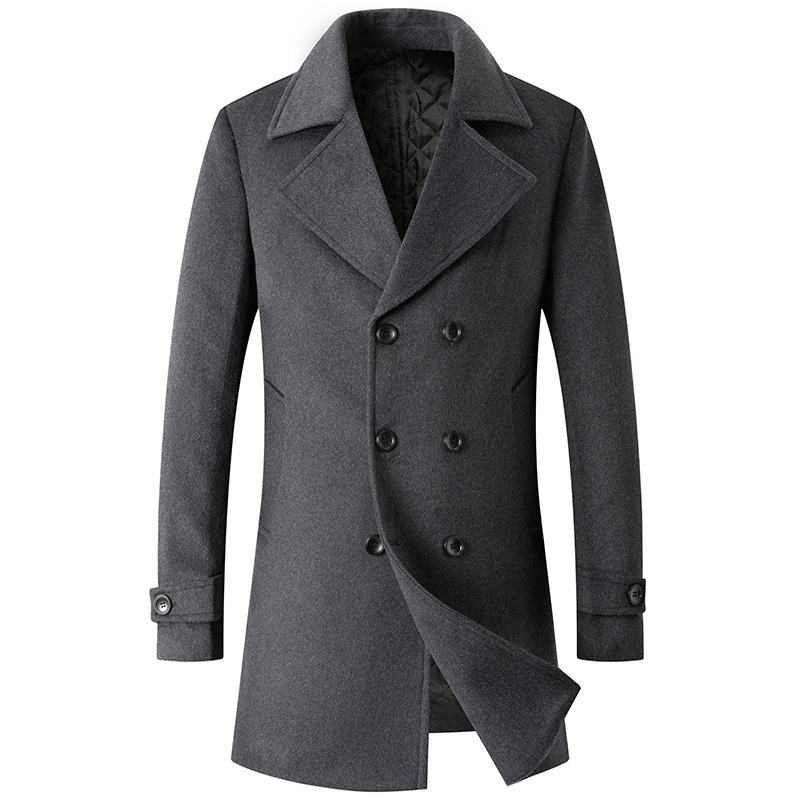 Double Breasted Coat Men Peaco - Wool Coat Peacoat reseña y precio