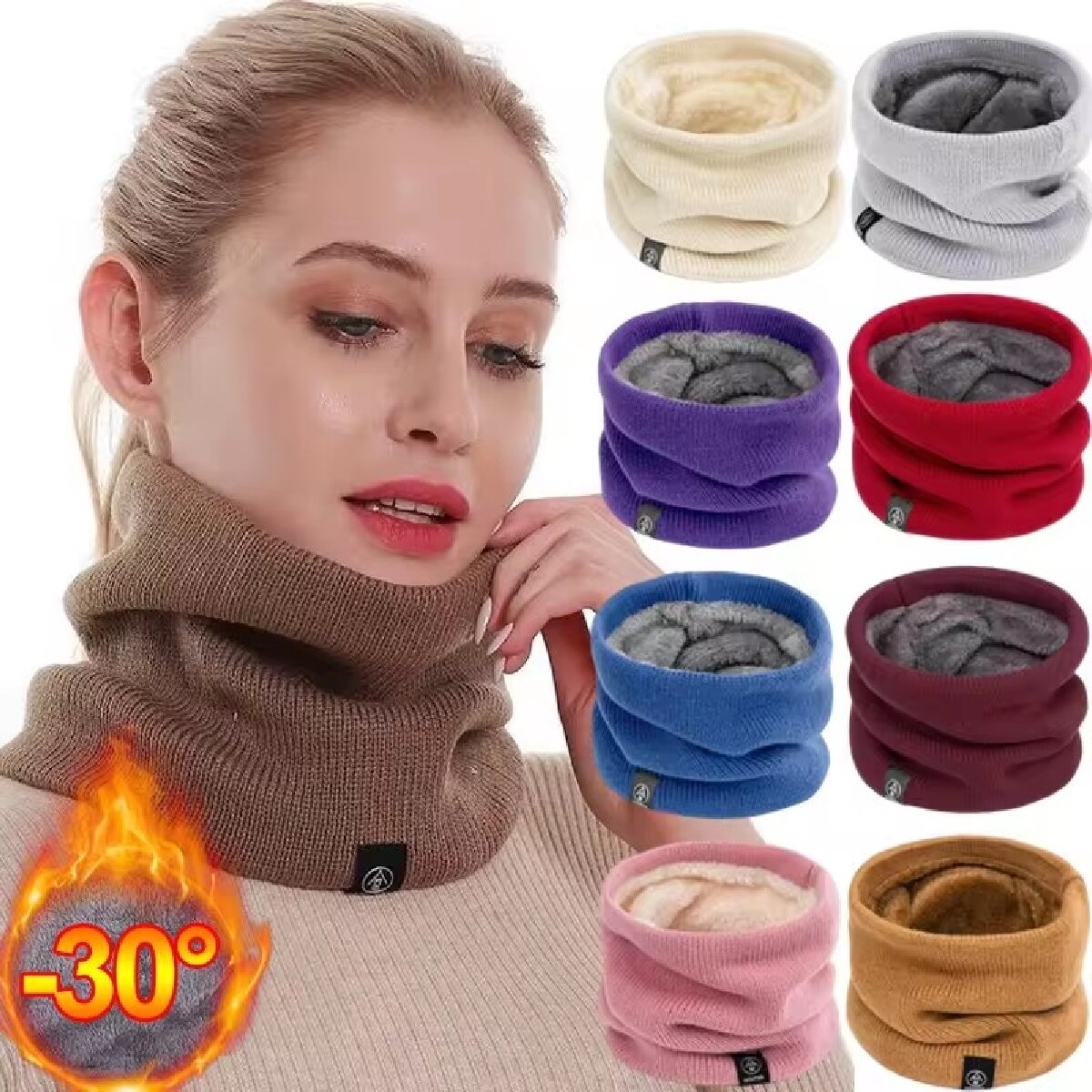 Solid Winter Plush Muffler Woo - Winter Headband Fleece reseña y precio